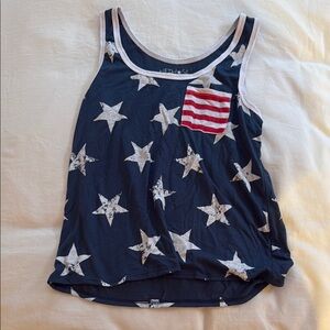 Fifth Sun Navy and White Star Tank Top